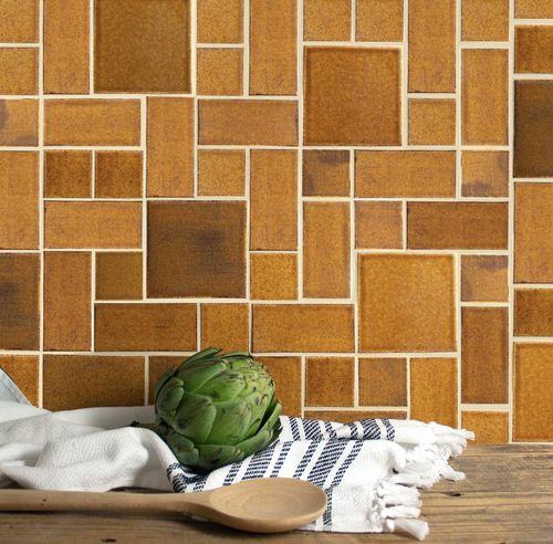 Keramik-Mosaikfliese - LARGE CRAFTSMAN SQUARES - Mercury Mosaics - matt / für den Innenraum / Wand