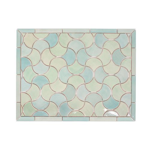 Keramik-Mosaikfliese - STOVE SPLASH - MEDIUM MOROCCAN FISH SCALES - Mercury Mosaics - matt / für Küche / Wand