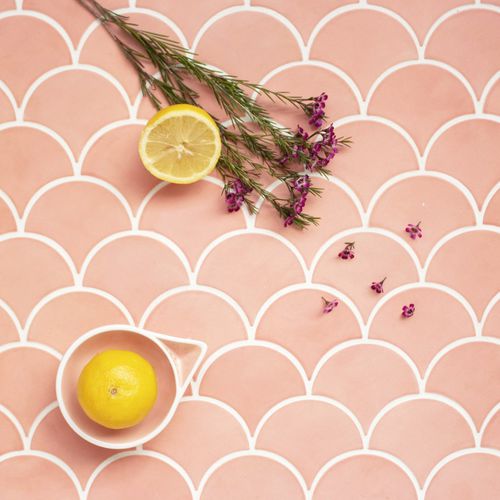 Keramik-Mosaikfliese - MEDIUM MOROCCAN FISH SCALES - Mercury Mosaics - Hochglanz / für den Innenraum / Wand