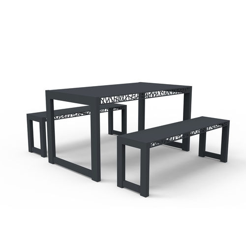 Moderne Tischgarnitur - ESQUISSE - GUYON - Aluminium / Garten / maßgefertigt