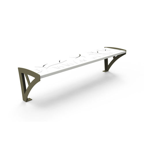 Bank für den öffentlichen Raum / Design - FLOREA - GUYON - Polyester / Metall / mit Rückenlehne