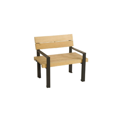 Moderner Sessel für den urbanen Raum - LINEA SEDIA - GUYON - Holz / Holz / FSC-zertifiziert