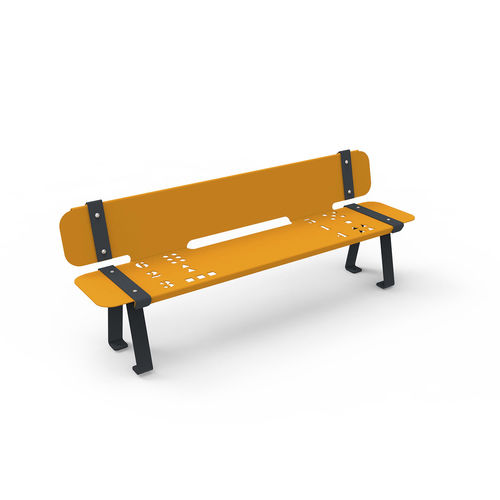 Bank für den öffentlichen Raum / Design - LUDEO - GUYON - Polyester / Metall / mit Rückenlehne
