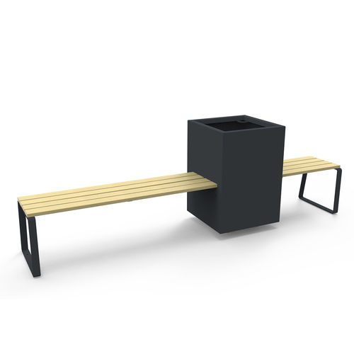 Design-Polsterbank - FEEL - GUYON - Holz / Polyester / Gestell aus Metall
