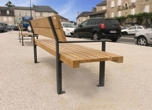 Moderne Bank für den öffentlichen Raum - LINEA SEDUTA  - GUYON - Polyester / Metall / Holz