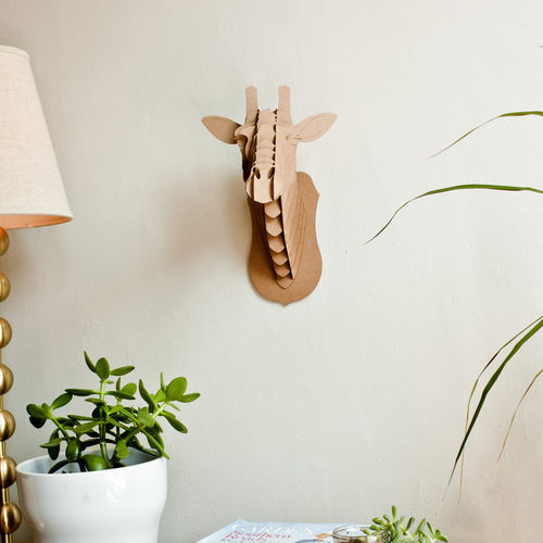 Karton-Skulptur - JULIETTE GIRAFFE HEAD  - cardboard safari - Wand