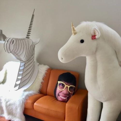 Karton-Skulptur - MERLIN UNICORN HEAD  - cardboard safari - Wand