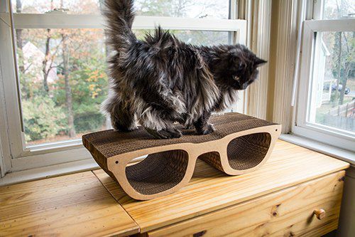 Karton-Skulptur - HIP GLASSES CAT SCRATCHER - cardboard safari
