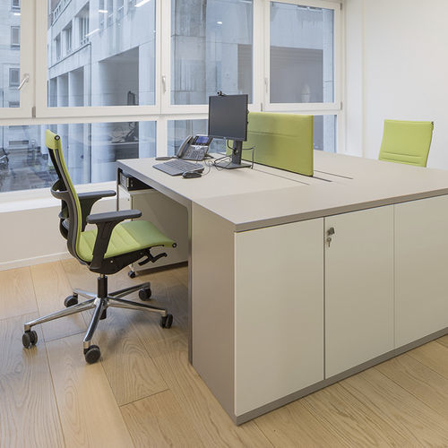 Moderner Bürostuhl - UNA PLUS - ICF - für den Innenraum / Netz / Kunststoff