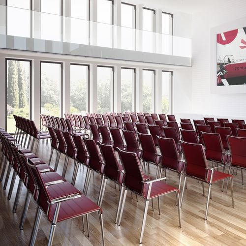Moderner Bürostuhl - STICK QUATTRO - ICF - Netz / Leder / Gestell aus Aluminium