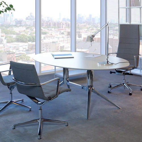 Design-Besprechungstisch - NOTABLE - ICF - Holzfurnier / Eiche / Nussbaum