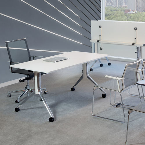 Moderner Besprechungstisch - NOTABLE - ICF - Stahl / Aluminium / melaminbeschichtet