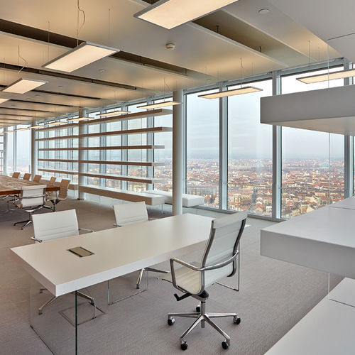 Design-Bürostuhl - UNA - ICF - für den Innenraum / Netz / Leder