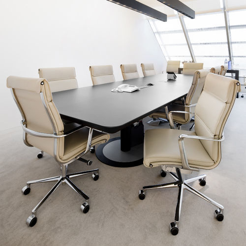 Design-Chefsessel - UNA - ICF - Leder / Stoff / Aluminium