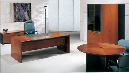 Chefschreibtisch - OYSTER - ora acciaio - modern / Holz / Laminat