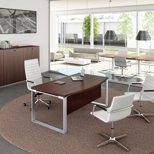 Chefschreibtisch - X-TIME WORK   - Quadrifoglio Sistemi d'Arredo - modern / Glas / melaminbeschichtet