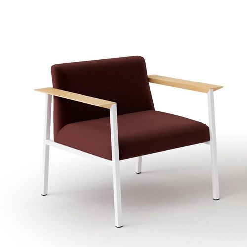 Sessel / skandinavisches Design - ADO   - Quadrifoglio Sistemi d'Arredo - Stoff / Holz / Polster