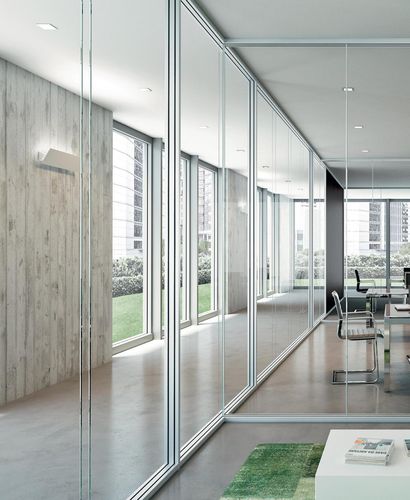 Festinstallierte Trennwand - M2     - Quadrifoglio Sistemi d'Arredo - Glas / für professionellen Einsatz / Büro