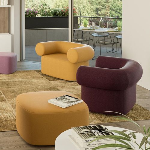 Moderner Besuchersessel - ABBEY  - Quadrifoglio Sistemi d'Arredo - feuerfester Stoff / Leder / Schaumstoff