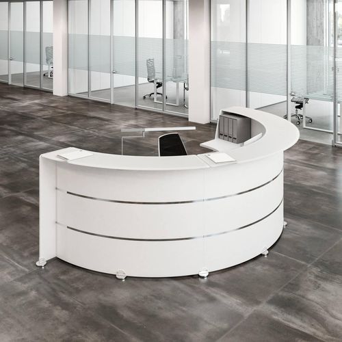 Halbrunde Empfangstheke - Quadrifoglio Sistemi d'Arredo - Metall / für Büro / für Universität