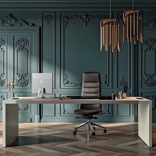 Chefschreibtisch - E-10 - Quadrifoglio Sistemi d'Arredo - bodenstehend / für 2 Personen / modern