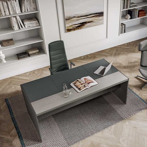 Chefschreibtisch - E-9 - Quadrifoglio Sistemi d'Arredo - bodenstehend / modern / Holzfurnier