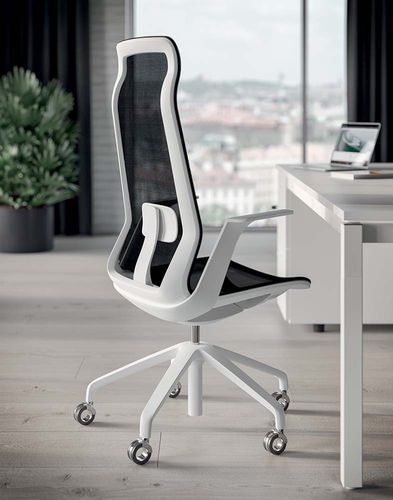 Netz-Arbeitsstuhl - ODE - Quadrifoglio Sistemi d'Arredo - mit Sterngestell / mit Rollen / drehbar