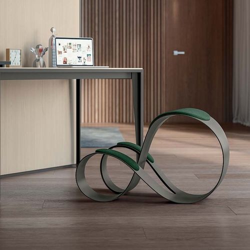 Stoff-Arbeitsstuhl - MOON - Quadrifoglio Sistemi d'Arredo - Polymer / Polster / ergonomisch