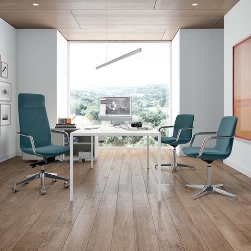 Moderner Chefsessel - DIÈSIS - Quadrifoglio Sistemi d'Arredo - Leder / Stoff / Polyurethanschaum