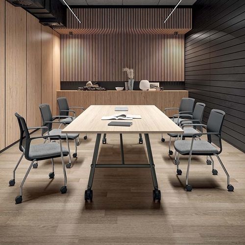 Moderner Besucherstuhl - CLOUD - Quadrifoglio Sistemi d'Arredo - für den Innenraum / Netz / Leder