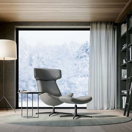 Moderner Sessel - CLEOPAS - Quadrifoglio Sistemi d'Arredo - Stoff / Leder / Metall
