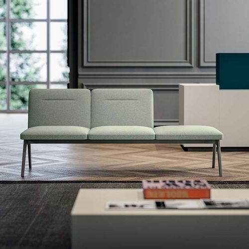 Aluminium-Traversenbank - ARMONY - Quadrifoglio Sistemi d'Arredo - Gewebe / Leder / Polyurethan