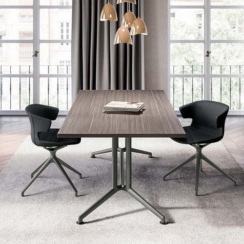 Moderner Esstisch - TWO - Quadrifoglio Sistemi d'Arredo - melaminbeschichtet / Gestell aus Aluminium / rechteckig