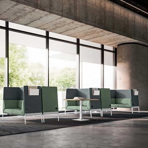 Moderner Besuchersessel - ACCORD   - Quadrifoglio Sistemi d'Arredo - Stoff / Leder / für Konzentration und Privatsphäre