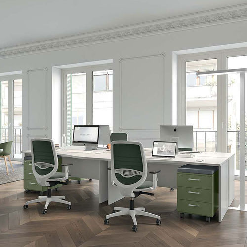 Schreibtisch für Open Space - IDEA+ PANNELLO  - Quadrifoglio Sistemi d'Arredo - bodenstehend / modern / Holz