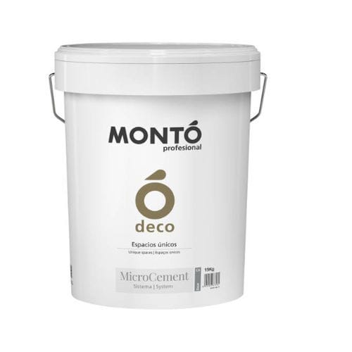 Putz zur Endbearbeitung - MICROCEMENT BASE - PINTURAS MONTO - Glätt / für den Innenraum / für Außenbereich