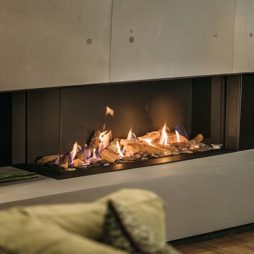 Geschlossene Feuerstelle / Gas - MATRIX LINEAR 1050-400 II - Faber - mit 1 Sichtseite / zweiseitig / Stahl