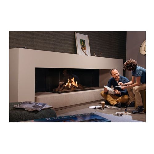 Geschlossene Feuerstelle / Gas - MATRIX 1050-500 III - Faber - mit 3 Sichtseiten / Stahl / Glas