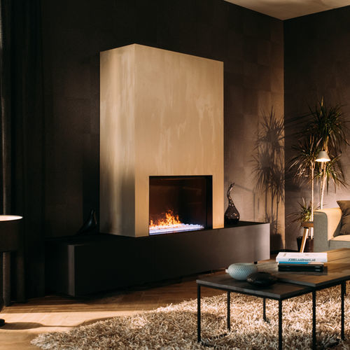 Elektrische Geschlossene Feuerstelle - E-MATRIX MOOD 800-500 I - Faber - mit 1 Sichtseite / Metall / Glas