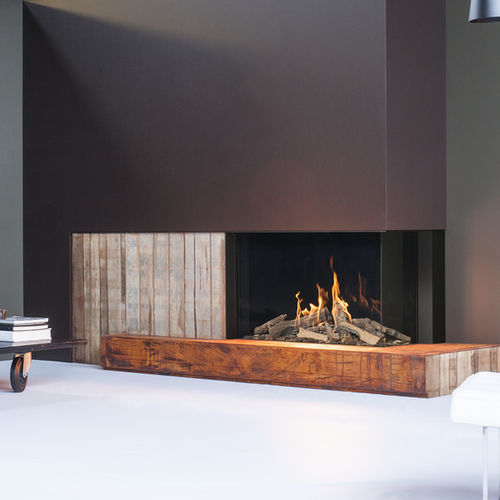 Geschlossene Feuerstelle / Gas - MATRIX 1050-650 II - Faber - zweiseitig / Esche / Glas