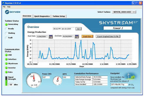 Überwachungssoftware - SKYVIEW 2.0 - XZERES Wind - für Windrad