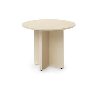 Moderner Couchtisch - X - Office Furniture Group - Laminat / Gestell aus Laminat / rund