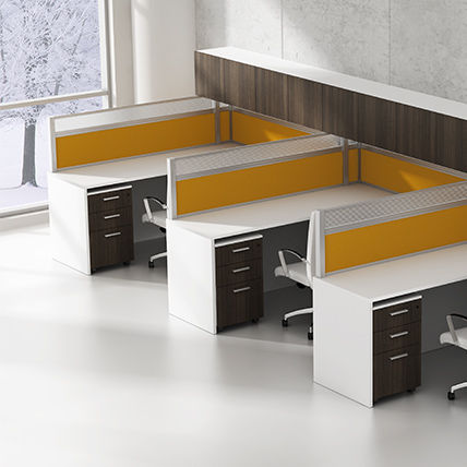 Schreibtisch für Open Space - MODERN+PANELX - Office Furniture Group - modern / Laminat / mit Stauraum
