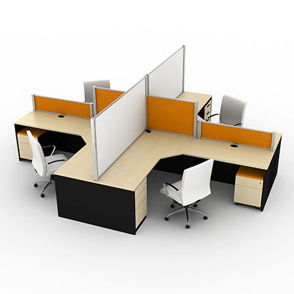 Tisch-Bürotrennwand - MODERN+PANELX - Office Furniture Group - Stoff / Laminat / Kunststoff
