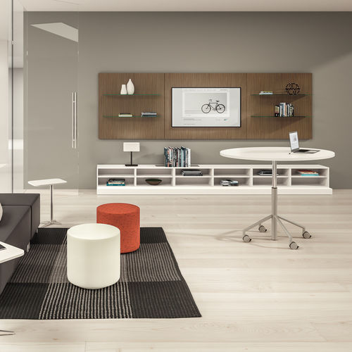Wandmontiertes Regal - STOW™ - KIMBALL Office - modern / Holz / Glas