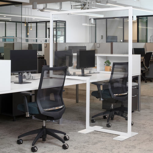 Tisch-Bürotrennwand - Q99k2124PVSOBP - KIMBALL Office - bodenstehend / selbsttragend / Glas