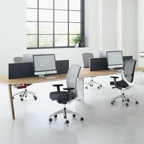 Selbsttragende Bürotrennwand - KORE® - KIMBALL Office - Metall / Schutz / grau