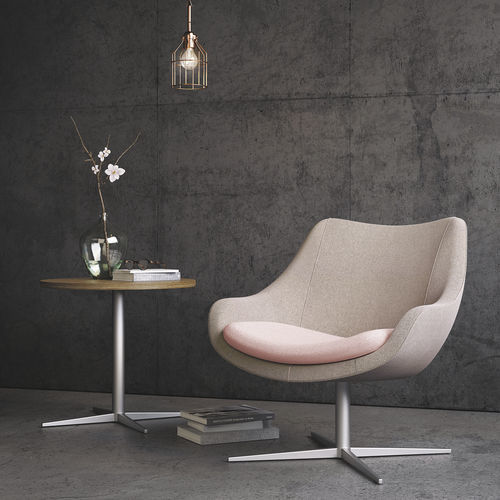 Moderner Besuchersessel - BLOOM® - KIMBALL Office - Stoff / Leder / poliertes Aluminium