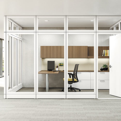 Abnehmbare Trennwand - CETRA™ - KIMBALL Office - festinstalliert / modular / mit Glasfront