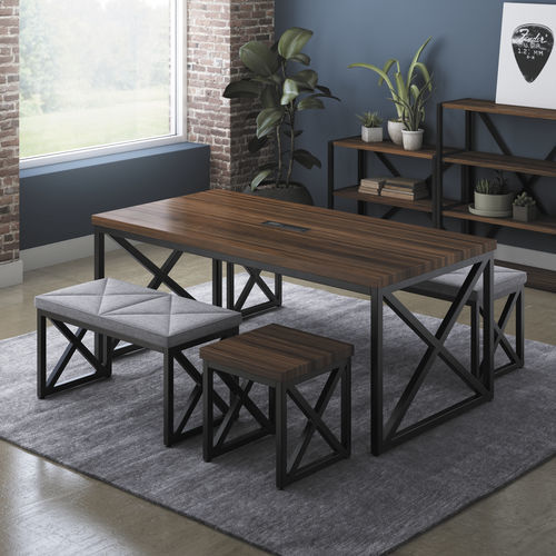 Design-Arbeitstisch - FIXT® - KIMBALL Office - Massivholz / Metall / Stahl